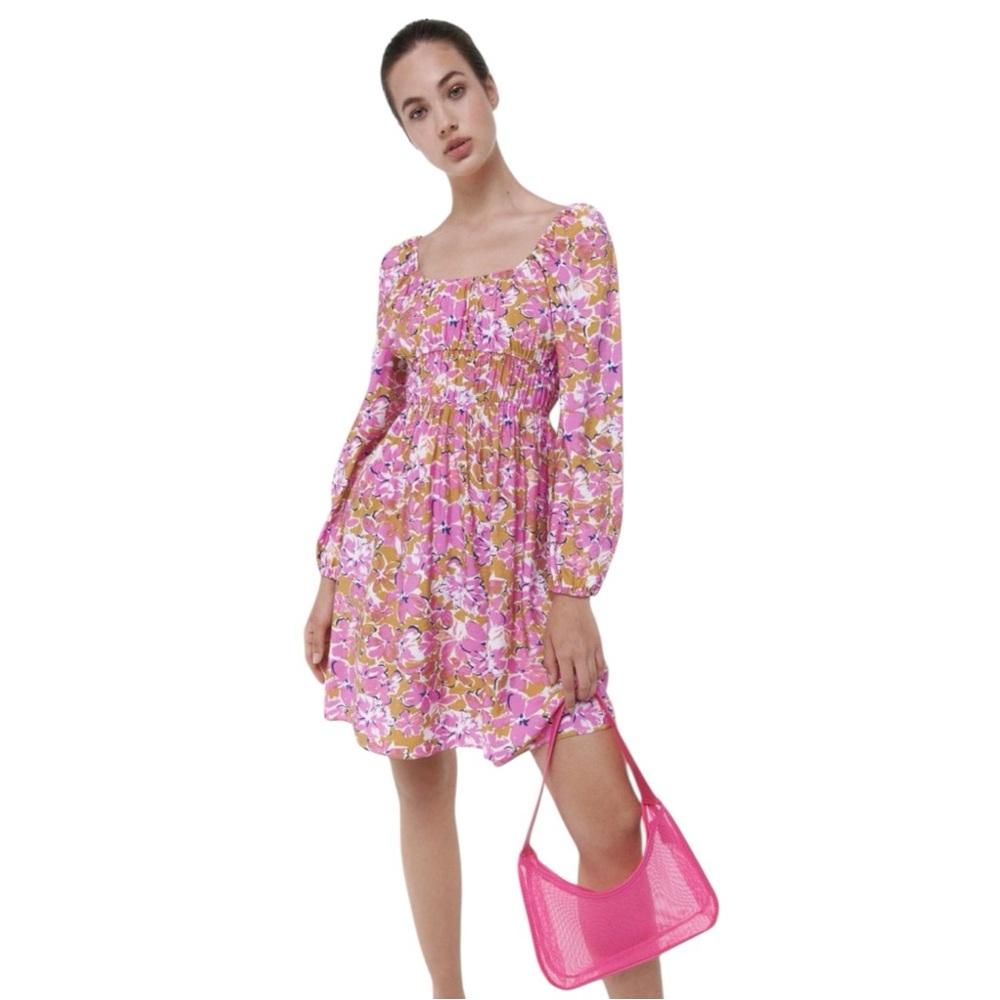 RESERVED ECO AWARE womens size 12 pink floral sweetheart Valentines midi dress